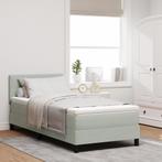 vidaXL Boxspringbed met Matras Lichtgrijs Eenpersoons, Huis en Inrichting, Slaapkamer | Bedden, Verzenden, Nieuw