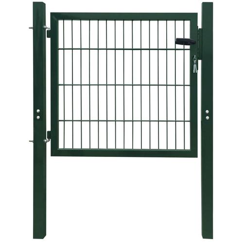 vidaXL Poort dubbelstaafmat (enkel) 106x130 cm groen, Tuin en Terras, Tuinpoorten, Nieuw, Verzenden