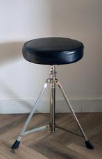 Kruk - Vintage in hoogte verstelbare werk kruk - Leder,