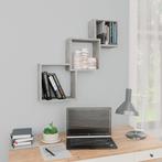 vidaXL Wandschappen kubus 68x15x68 cm bewerkt hout, Verzenden, Nieuw