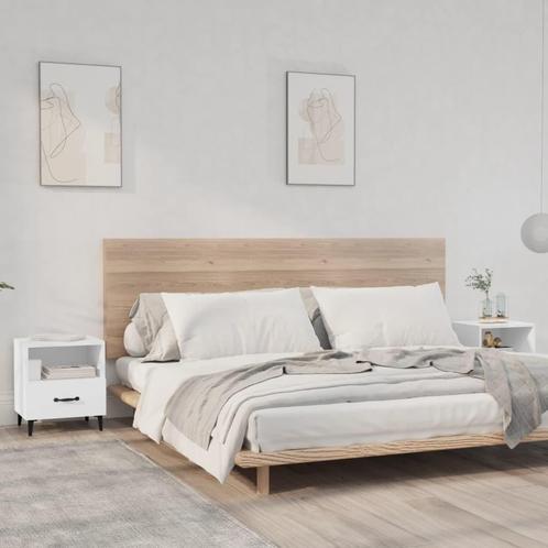 vidaXL Nachtkastjes 2 st bewerkt hout wit, Maison & Meubles, Chambre à coucher | Tables de chevet, Envoi