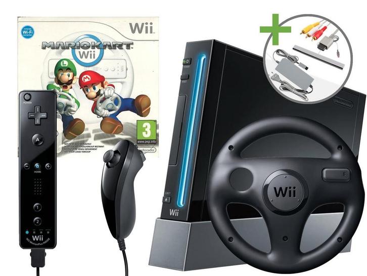 Nintendo Wii Starter Pack - Mario Kart Motion Plus Black, Consoles de jeu & Jeux vidéo, Consoles de jeu | Nintendo Wii, Envoi
