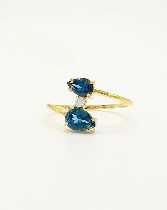 Zonder Minimumprijs - Ring - 14 karaat Geel goud Topaas -, Handtassen en Accessoires, Ringen