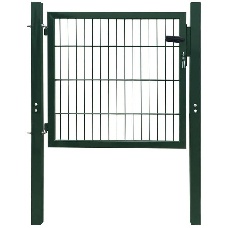 vidaXL Poort dubbelstaafmat (enkel) 106x130 cm groen, Tuin en Terras, Tuinpoorten, Nieuw, Verzenden