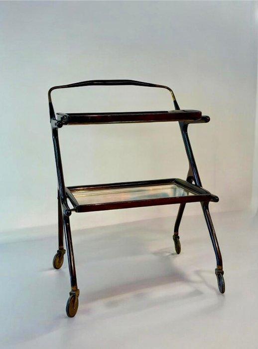 Serveerwagen - Hout, Glas, Messing, Antiek en Kunst, Kunst | Designobjecten