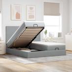 vidaXL Ottoman bed met matrassen 160x200cm stof lichtgrijs, Huis en Inrichting, Slaapkamer | Bedden, Verzenden, Nieuw