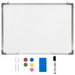 vidaXL Whiteboard magnetisch 90x60 cm staal wit, Verzenden