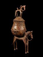 Récipient en bronze cheval - Dogon - Mali, Antiquités & Art