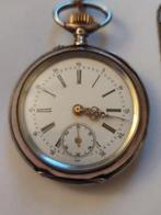 Antyczny zegarek kieszonkowy – srebrne dekle – zocone ramki, Nieuw