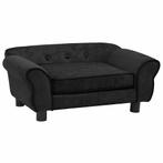 vidaXL Hondenbank 72x45x30 cm pluche zwart, Dieren en Toebehoren, Verzenden, Nieuw