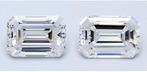 2 pcs Diamanten - 2.14 ct - Smaragd - D (kleurloos), E -, Handtassen en Accessoires, Edelstenen, Nieuw