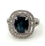 Bague amulette - 18 carats Or blanc - 5.25ct. tw. Saphir -