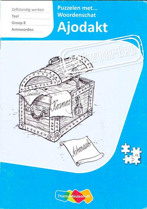 Ajodakt Antwoorden Puzzelen met Woordenschat groep 8, Livres, Livres scolaires, Envoi