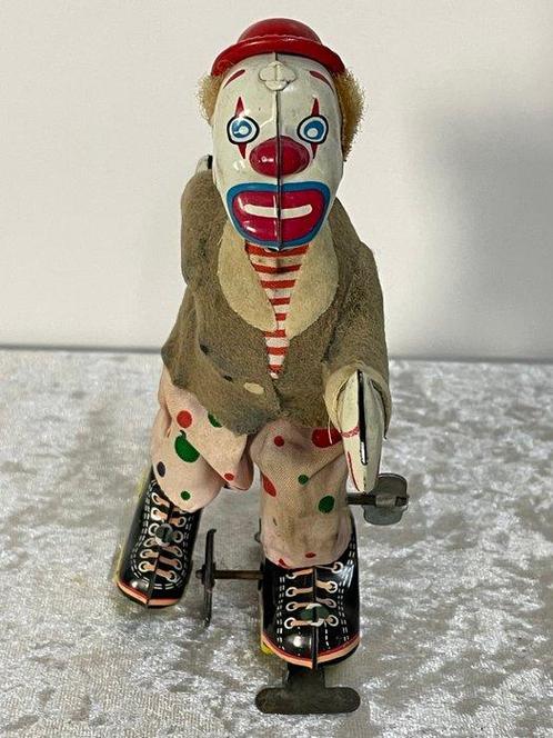 TPS - Blikken speelgoed - Rolschaatsende Clown - 1940-1950 -, Antiek en Kunst, Antiek | Speelgoed