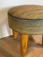 Kruk - Hout, Wol - Afghaan Poef