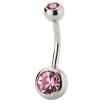 Fako Bijoux® - Navelpiercing - Kristal - Roze, Verzenden, Nieuw