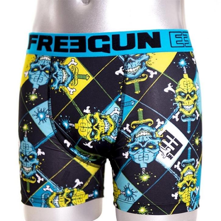 FreeGun Polyester Boxershorts Underwear Skull Zwart Groen, Kleding | Heren, Sportkleding, Groen, Maat 46 (S) of kleiner, Nieuw
