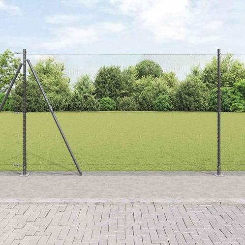 vidaXL Hexagon Schutting Grijs 1.4x10 m Staal, Tuin en Terras, Tuinhekken en Hekwerk, Nieuw, Verzenden