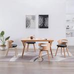 vidaXL Eetkamerstoelen 4 st gebogen hout en kunstleer zwart, Huis en Inrichting, Stoelen, Verzenden, Nieuw