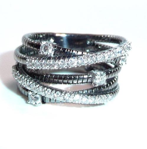 Ring 18K goud, zwart gemaakt -  0.80ct. tw. Diamant, Handtassen en Accessoires, Ringen