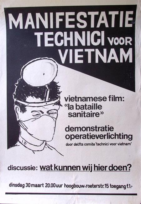 Manifestatie Technici voor Vietnam (lijst optie, Posters), Verzamelen, Posters, Nieuw, Overige onderwerpen, Met lijst, Verzenden