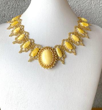 Collier à large col en ambre baltique naturel - Ambre -