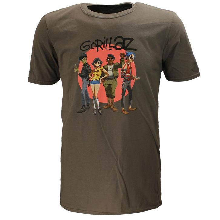 Gorillaz Group Circle Rise T-Shirt - Officiële Merchandise, Kleding | Heren, T-shirts