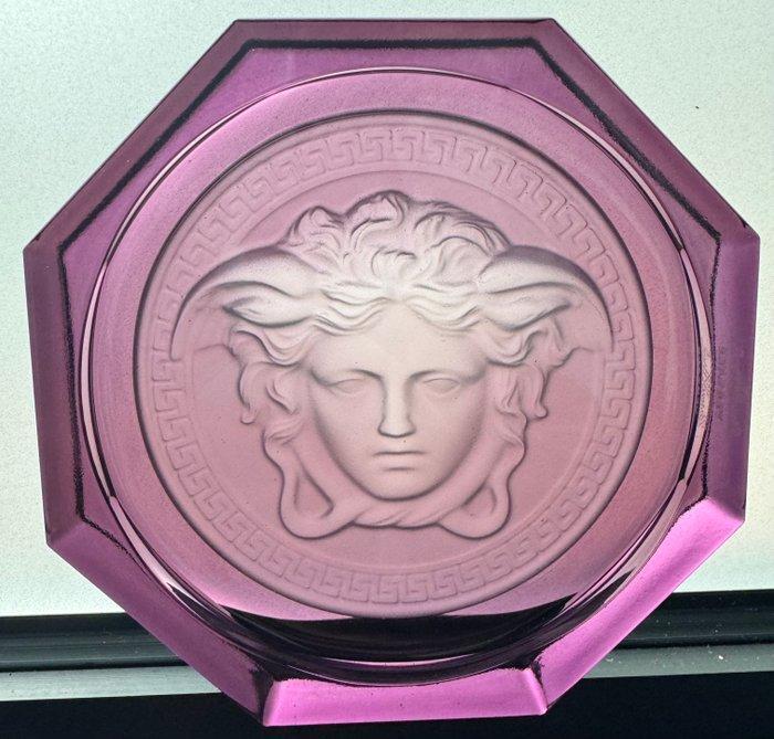 Versace Rosenthal Medusa Purple Amethyst glass coaster-, Antiek en Kunst, Antiek | Glaswerk en Kristal