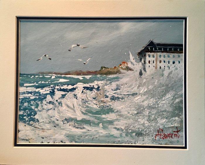 Philippe Laurent (XX-XXI) - Tempête à WIMEREUX, Antiek en Kunst, Kunst | Schilderijen | Klassiek