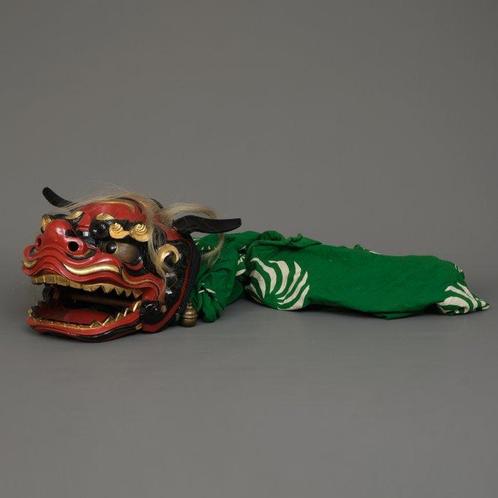 Shishigashira  (tête de lion du temple) - Bois, Doré,, Antiek en Kunst, Antiek | Overige Antiek