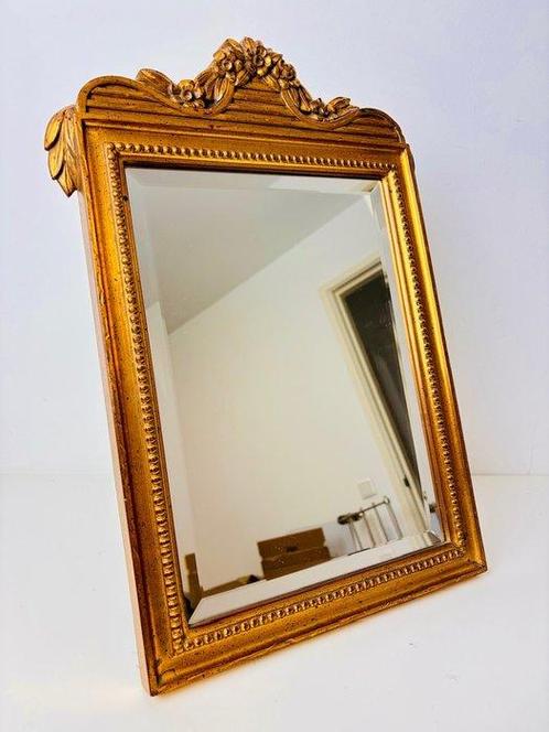 Miroir- Miroir à facette de style victorien taillé - Bois,, Antiek en Kunst, Curiosa en Brocante
