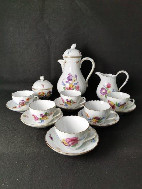 Meissen Carl Teichert - Fiori - servizio da caffè - XIX, Antiek en Kunst, Antiek | Meubels | Tafels