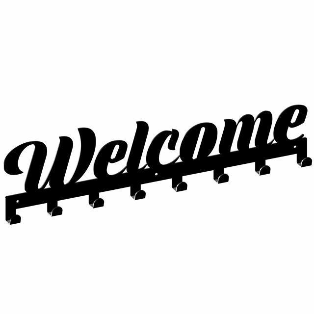 Garderoberek 522x136mm 8 haken zwart, Huis en Inrichting, Woonaccessoires | Kapstokken, Nieuw, Overige materialen