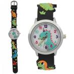 Fako® - Kinderhorloge - 3D - Dinosaurus - Zwart, Verzenden, Nieuw