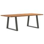 vidaXL Eettafel met natuurlijke rand 220x100x74 cm massief, Huis en Inrichting, Verzenden, Nieuw