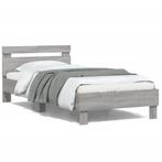 vidaXL Cadre de lit avec tête de lit sonoma gris 100x200, Verzenden