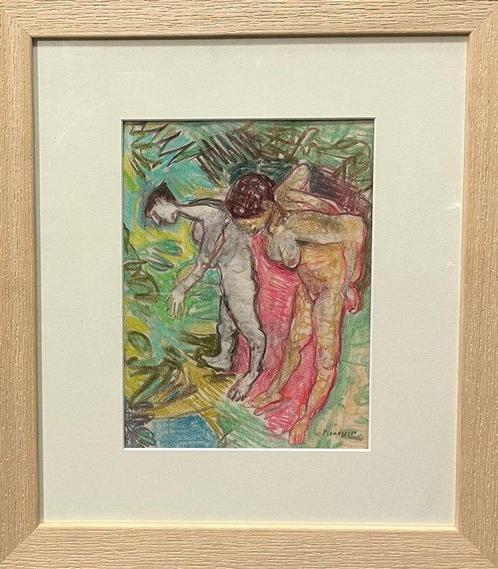 Fausto Pirandello (1899-1975) - Nude sdraiate su stoffa, Antiek en Kunst, Kunst | Schilderijen | Modern