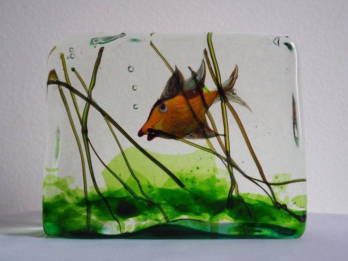 Murano - Attr. Barbini - Cendese - sculptuur, glass aquarium, Antiquités & Art, Antiquités | Verre & Cristal