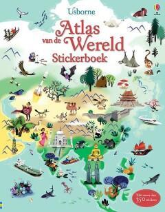 Atlas van de wereld stickerboek 9781409579212 Usborne, Boeken, Overige Boeken, Zo goed als nieuw, Verzenden