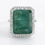 Zonder Minimumprijs - Ring - 18 karaat Witgoud -  14.12ct., Handtassen en Accessoires, Nieuw