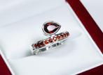 Zonder minimumprijs - Ring - 925 zilver - granaat, Handtassen en Accessoires, Ringen, Nieuw