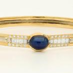 Armband - 14 karaat Geel goud Saffier - Diamant, Handtassen en Accessoires, Armbanden, Nieuw