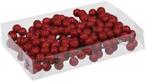 Glitter Kerstballen Rood 20 mm doosje 18x10 stuks
