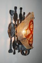 Wandlamp - Glas, IJzer (gesmeed), Antiek en Kunst