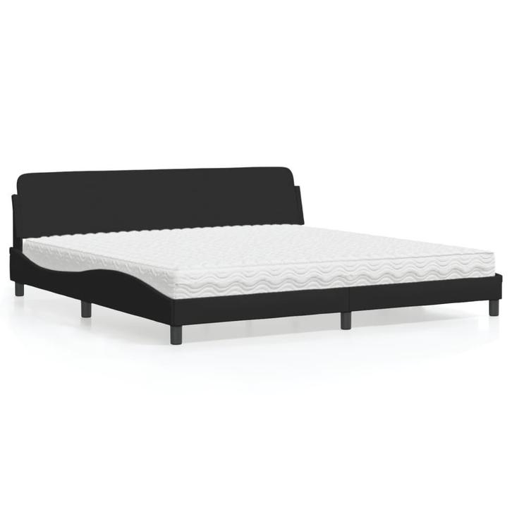 vidaXL Bed met matras Dover stof zwart 200x200 cm, Huis en Inrichting, Slaapkamer | Bedden, Nieuw, Verzenden