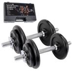 Halterset met koffer - dumbbellset 20 kg gietijzer, Ophalen of Verzenden, Nieuw