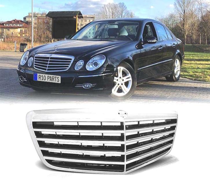 CALANDRE MERCEDES CLASSE E W211 07-09 NOIR CHROMÉ, Auto-onderdelen, Carrosserie, Verzenden