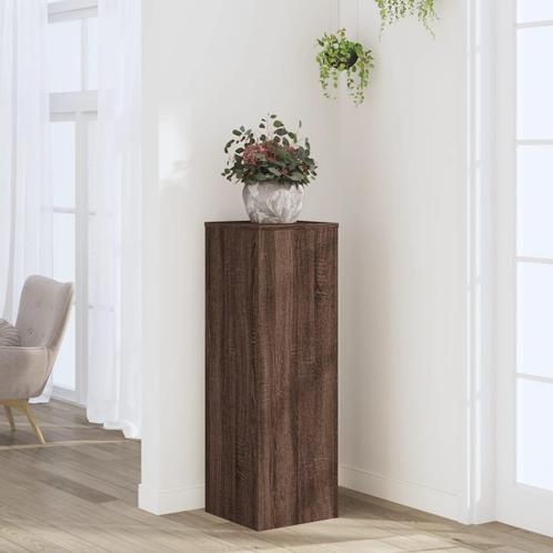 vidaXL Plantenstandaard 33x33x100 cm bewerkt hout bruin, Tuin en Terras, Bloembakken en Plantenbakken, Nieuw, Verzenden