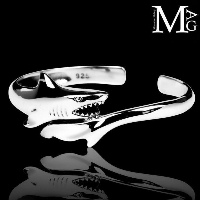 Bracelet en argent sterling 925 – Requin en attaque Support, Collections, Collections Animaux