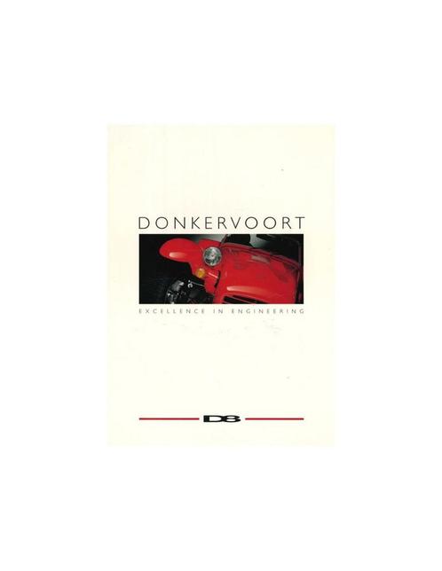 1995 DONKERVOORT D8 BROCHURE NEDERLANDS, Boeken, Auto's | Folders en Tijdschriften